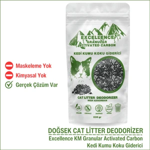 Kedi Kumu Koku Giderici 230gr Excellence KM Granular Activated Carbon Kömür Bazlı Granül Aktif Karbon Kalın Taneli