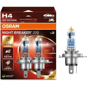 OSRAM 12V H4 AMPUL 60/55W +%220 PARLAK IŞIK +150 METRE FAZLA GÖRÜŞ +%20 BEYAZ IŞIK (2 AD)