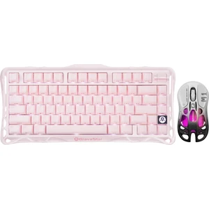 Mercury K1+M1 Pro Kablosuz Rgb Işıklı Mekanik Q Gaming Klavye ve Optik Mouse Seti, Special Edition, Pembe