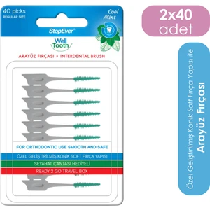 Stopever Well Tooth Arayüz Fırçası Normal Boy 2 Paket- 80 Adet