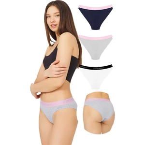 Pamuklu Basic Kadın Bikini Külot 3'lü Paket - 6