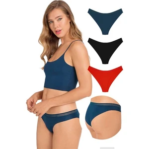 File Lastikli Lazer Kesim Bikini Külot 3'lü Paket - 4