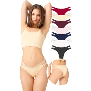 Çift File Lastikli Lazer Kesim Brezilya Külot 7'li Paket - 2