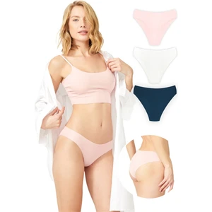 Klasik Basic Lazer Kesim Bikini Külot 3'lü Paket