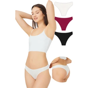 Pamuklu Basic Kadın Brezilya Külot 3'lü Paket - 1