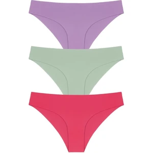 Lazer Kesim Kadın Bikini Külot 3'lü Paket-1