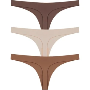 Lazer Kesim Kadın Tanga Külot 3'lü Paket-3