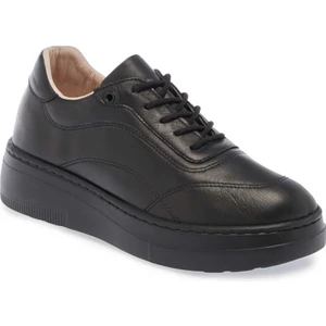 Siyah Hakiki Deri Kadın Sneaker - K24S1AY67554-A23