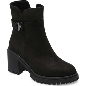 Siyah Hakiki Nubuk Deri Kadın Casual Bot - K24K1BT67585-A64