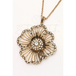 Esra Pamir Elmas Montür Büyük Çiçek Kolye