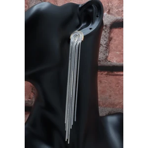 Esra Pamir Gümüş ve Altın Renk Sallantılı Küpe