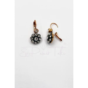 Esra Pamir Zirkon Taşlı Elmas Montür Çiçek Küpe