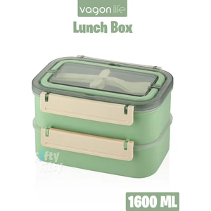 Bento Lunch Box 1600 ml 2 Kat Yeni Nesil Sefer Tası Paslanmaz Çelik -FFLBOX2221