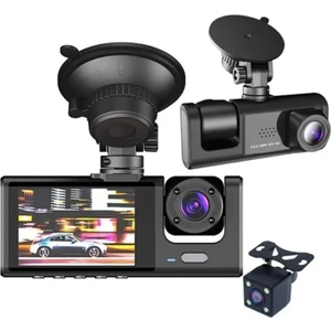 Araç Içi Kamera 3 Kameralı (Yol + Araç Içi+ Arka) Fhd Video Kayıt Mikrofonlu