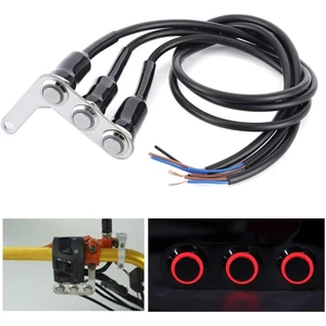 3 Lü Universal Motosiklet Işıklı Açma Kapama Düğmesi Gidon Bağlantılı Akıllı Aç Kapa Tuşu