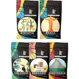 Bongardi Coffee 5x200g Brezilya Etiyopya Colombia Guatemala Intense Blend Espresso ve Filtre Kahve Seti