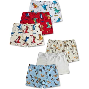 %95 Pamuklu Erkek Çocuk Boxer Külot Iç Çamaşır 6lı Set