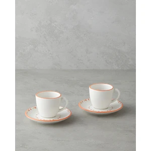 Belle Bone Porselen 4 Parça 2 Kişilik Kahve Fincan Takımı 90 ml Renkli