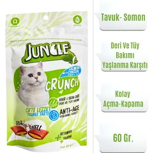 Crunch Kedi Ödül Maması Deri ve Tüy Bakımı - Yaşlannma Karşıtı 60 Gr.