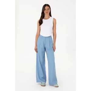 U.S. Polo Assn. Kadın Mavi Loose Fit Kanvas Pantolon 50300631-VR036