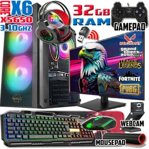 Eagle Xeon X5650 32GB Ram 256GB SSD 250GB HDD R7 240-4GB E.kartı 19" Monitör Gaming Bilgisayar