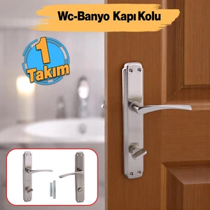 Kilitlenebilir Wc Banyo Kapı Kolu Nikel Inox Aynalı Sağa Sola Uygun Iç Dış Tuvalet Kapısı 1 Takım