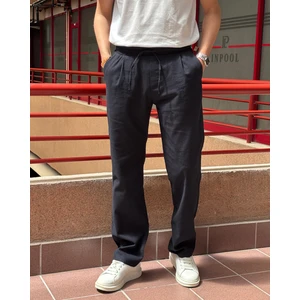 Erkek, Bel lastikli, Geniş kesim, Keten dokuma, pamuklu, pileli pantolon 302