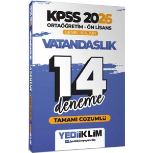 Yediiklim 2026 Kpss Ortaöğretim Ön Lisans Genel Kültür Vatandaşlık Tamamı Çözümlü 14 Deneme