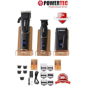 TR-5400 Saç Sakal & Günlük Tıraş & Ense Çizim Profesyonel Berber Tıraş Makinesi 3'lü set