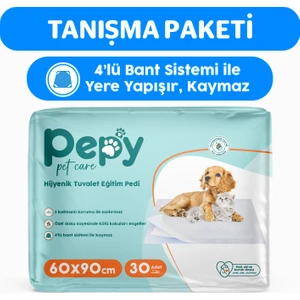 Pepy Pet Care Kaydırmaz Hijyenik Tuvalet Eğitim Pedi 30'lu 60 x 90 cm