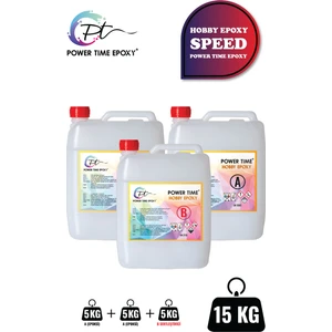 Power Time Epoxy Hobi Epoksi Speed/ Hızlı Kuruma/ Ultra Şeffaf ve Parlak Epoksi Reçine Ince Döküm Yoğun Kıvam