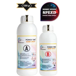 Power Time Epoxy Hobi Epoksi Speed/ Hızlı Kuruma/ Ultra Şeffaf ve Parlak Epoksi Reçine Ince Döküm Yoğun kıvam