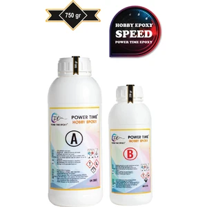 Power Time Epoxy Hobi Epoksi Speed/ Hızlı Kuruma/ Ultra Şeffaf ve Parlak Epoksi Reçine Ince Döküm Yoğun Kıvam