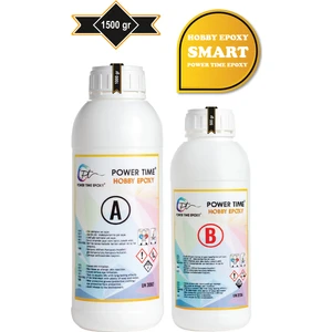 Power Time Epoxy Hobby Epoxy Smart/ Ultra Şeffaf Ince Döküm Hobi Epoksi Reçine 1500 Gram
