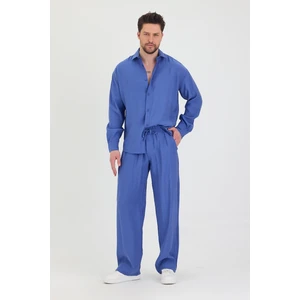 Erkek Oversize Rahat Kalıp Gömlek-Pantolon Alt-Üst Takım