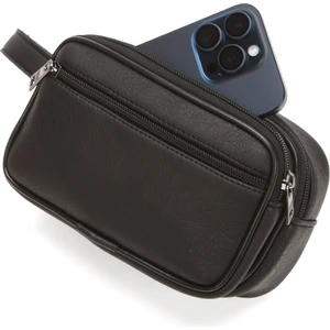 Erkek Bileklik Kemerli Portföy Clutch Traş Kozmetik El Çantası NEW344 - Siyah