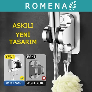 Yeni Tasarım Askılı, Delme Yok, Yapışkanlı, Ayarlanabilir, Krom El Duşu Tutacağı, Duş Mafsalı R5011-K