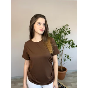 Soft Viskon Uzun Tunik-Kahverengi