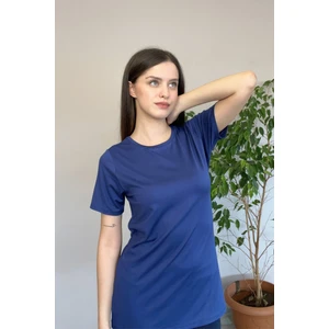 Soft Viskon Uzun Tunik-Lacivert