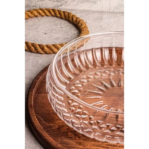 Fleur El Yapımı Büyük Boy Cam Salata Kasesi 24X6 cm