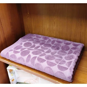 Kadife Pamuk Büyük Boy Banyo Havlusu (90X150)-CIRCULAR Mürdüm