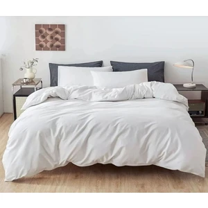 Pamuklu Çift Kişilik Fermuarlı Beyaz Yorgan Kılıfı Nevresim&astar Sık Dokuma Kumaş 200X220 cm