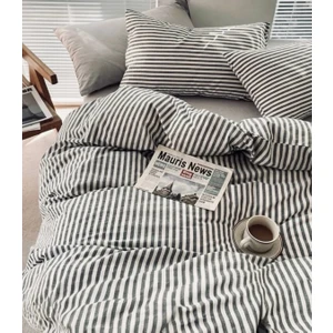 Çizgili Çift Kişilik Nevresim Takımı | Çarşafı Lastikli 180X200 cm |