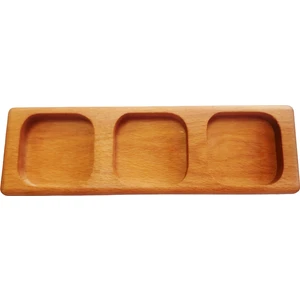 3 Gözlü Kayın Ağacı Ahşap Baharatlık, Yağdanlık, Altlık, Sunum Standı