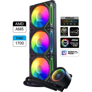 Hydra Siyah Ahd360mm Isı Dereceli Amd/intel Aynalı Fan Argb Sıvı Soğutma