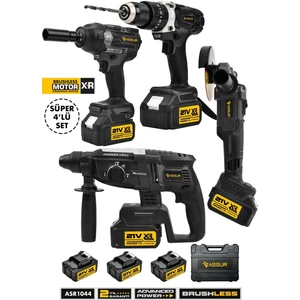 Profesyonel 21V Somun Sökme Sıkma Akülü Vidalama Kırıcı Delici Hilti Taşlama 4'lü Set