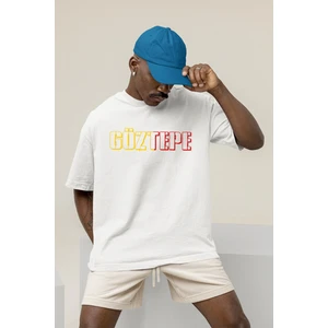 Göztepe Ön ve Sırt Baskılı Beyaz Oversize Unisex Tshirt