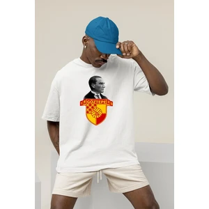 Göztepe Atatürk Ön ve Sırt Baskılı Beyaz Oversize Unisex Tshirt