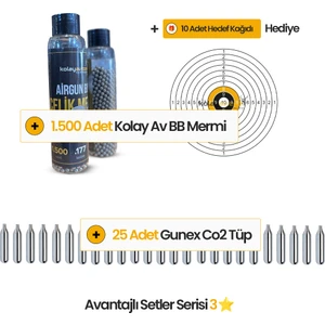 25 Co2 Tüp, 1500 4.5mm Bbs Mermi Set Hediyeli