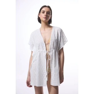Kırık Beyaz Brode  Kaftan
